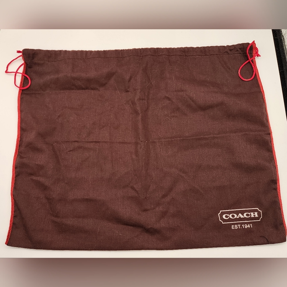 Coach Brown Dust Bag with Red Trim
